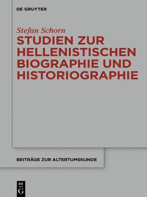 cover image of Studien zur hellenistischen Biographie und Historiographie